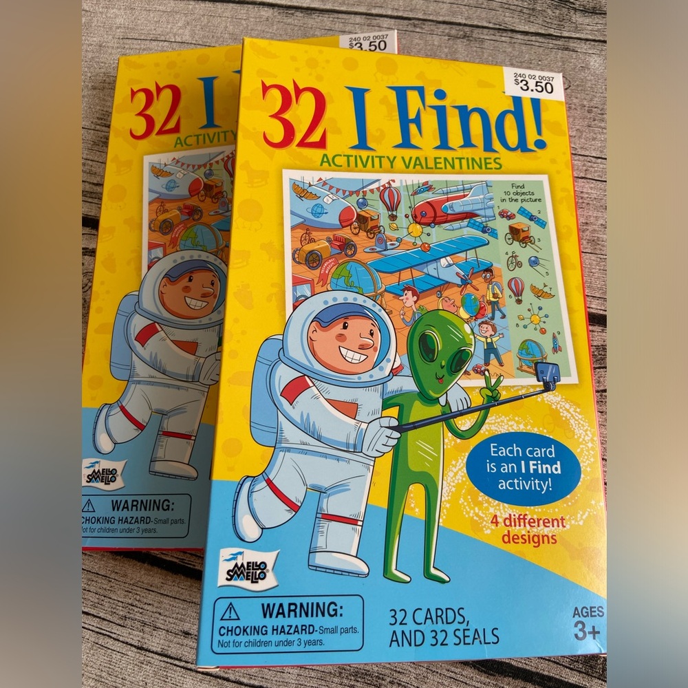 NWT. ❤️ Pack of 32 Valentine cards. Fun activity card with “find it” game